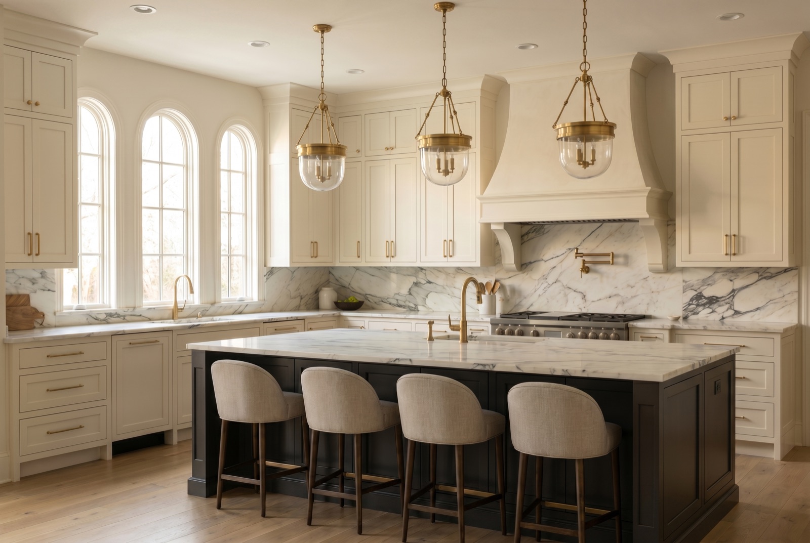 Highland Park Estate — Transitional kitchen, view 2